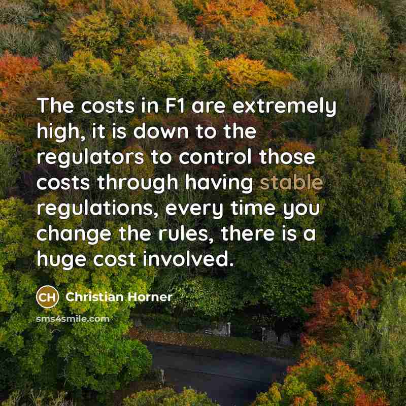 “The costs in F1 are extremely high, it is down…” quote by Christian Horner