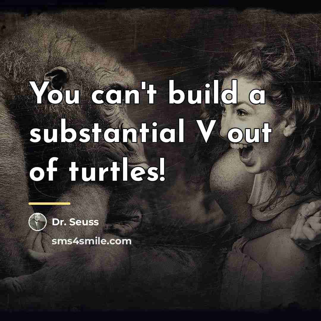 “You can't build a substantial V out of turtles!…” quote by Dr. Seuss