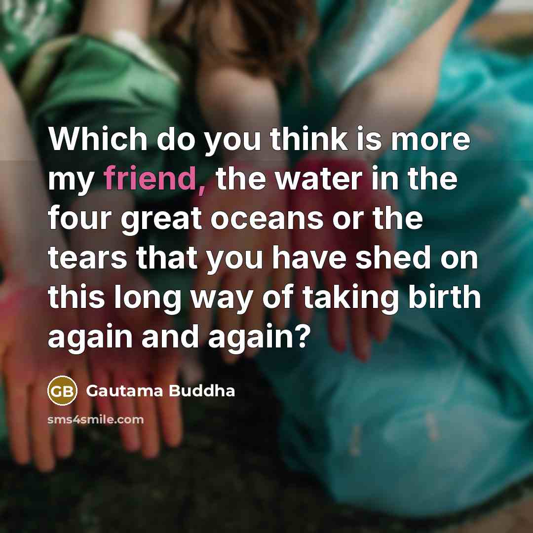 “Which do you think is more my friend, the water…” quote by Gautama Buddha