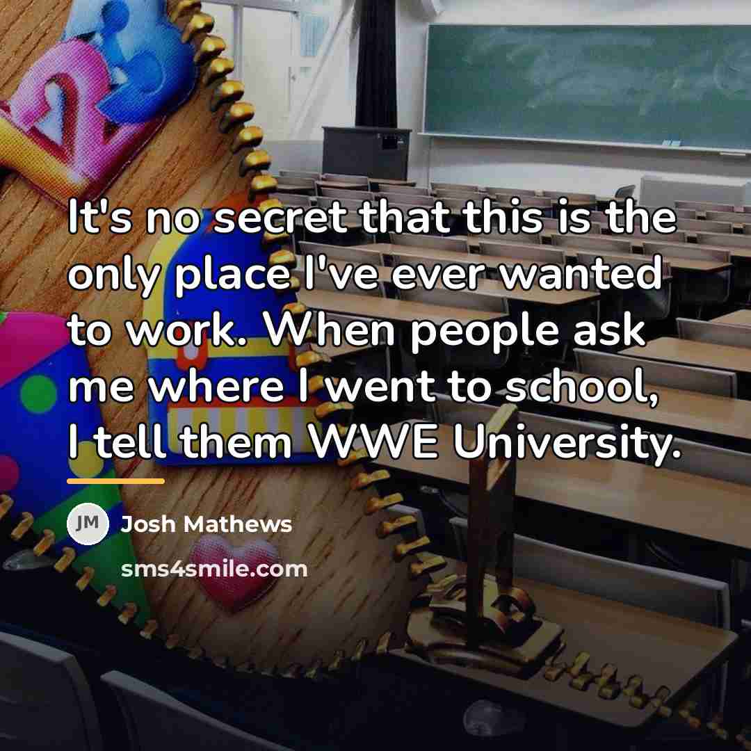 “It's no secret that this is the only place I've…” quote by Josh Mathews
