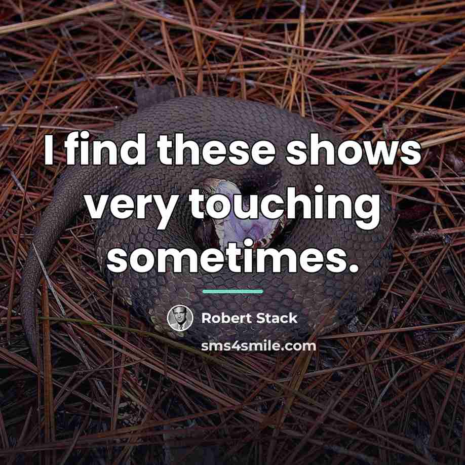 “I find these shows very touching sometimes.…” quote by Robert Stack
