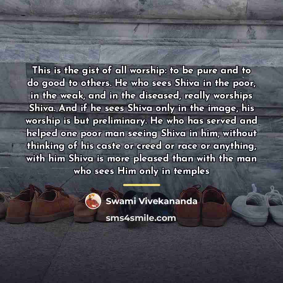 “This is the gist of all worship: to be pure…” quote by Swami Vivekananda