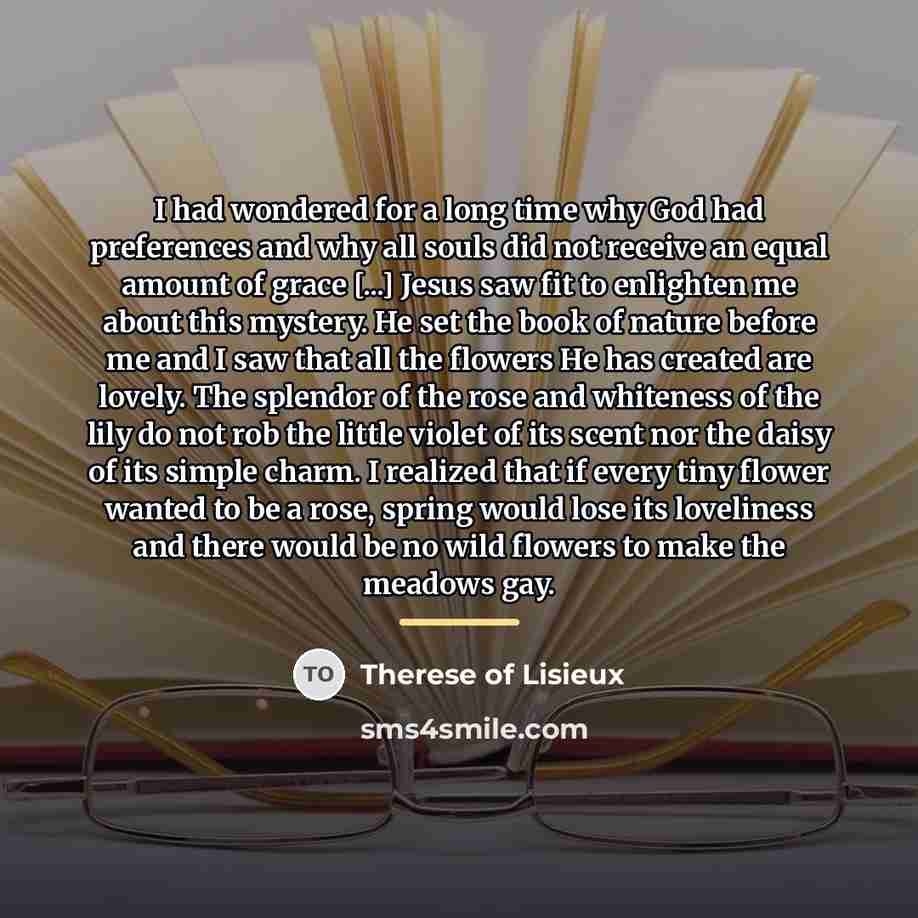 “I had wondered for a long time why God had…” quote by Therese of Lisieux