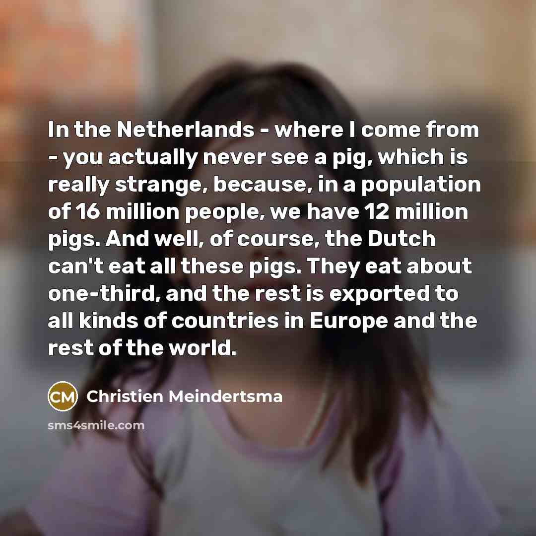 “In the Netherlands - where I come from - you…” quote by Christien Meindertsma