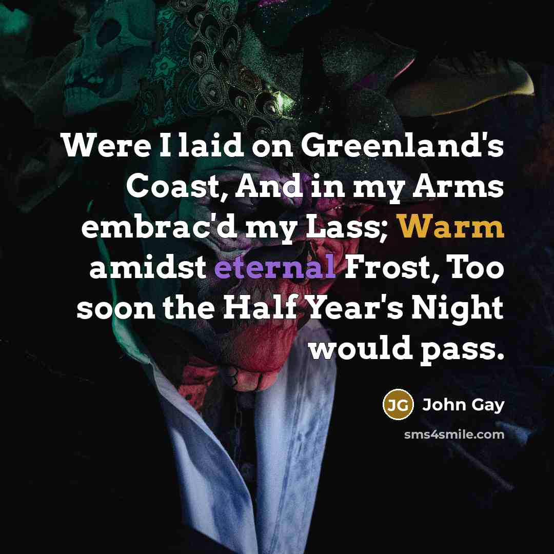 “Were I laid on Greenland's Coast, And in my Arms…” quote by John Gay