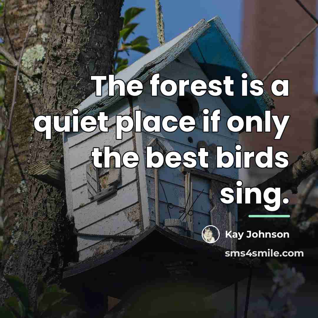 “The forest is a quiet place if only the best…” quote by Kay Johnson