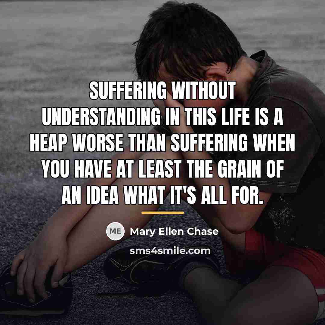“Suffering without understanding in this life is a heap worse…” quote by Mary Ellen Chase