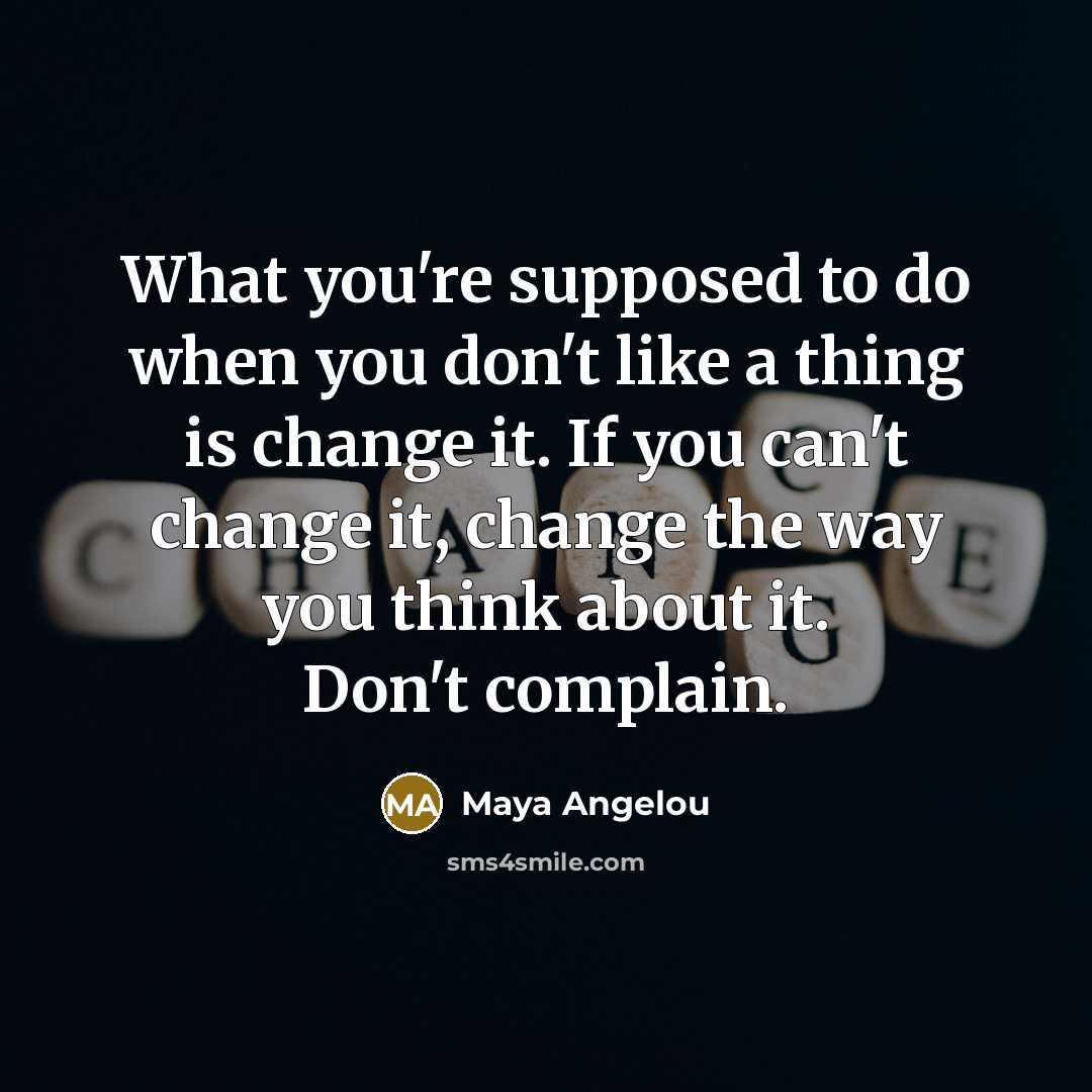“What you're supposed to do when you don't like a…” quote by Maya Angelou