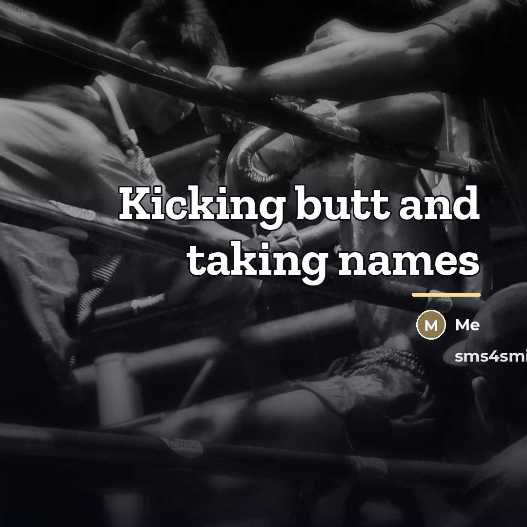 “Kicking butt and taking names…” quote by Me
