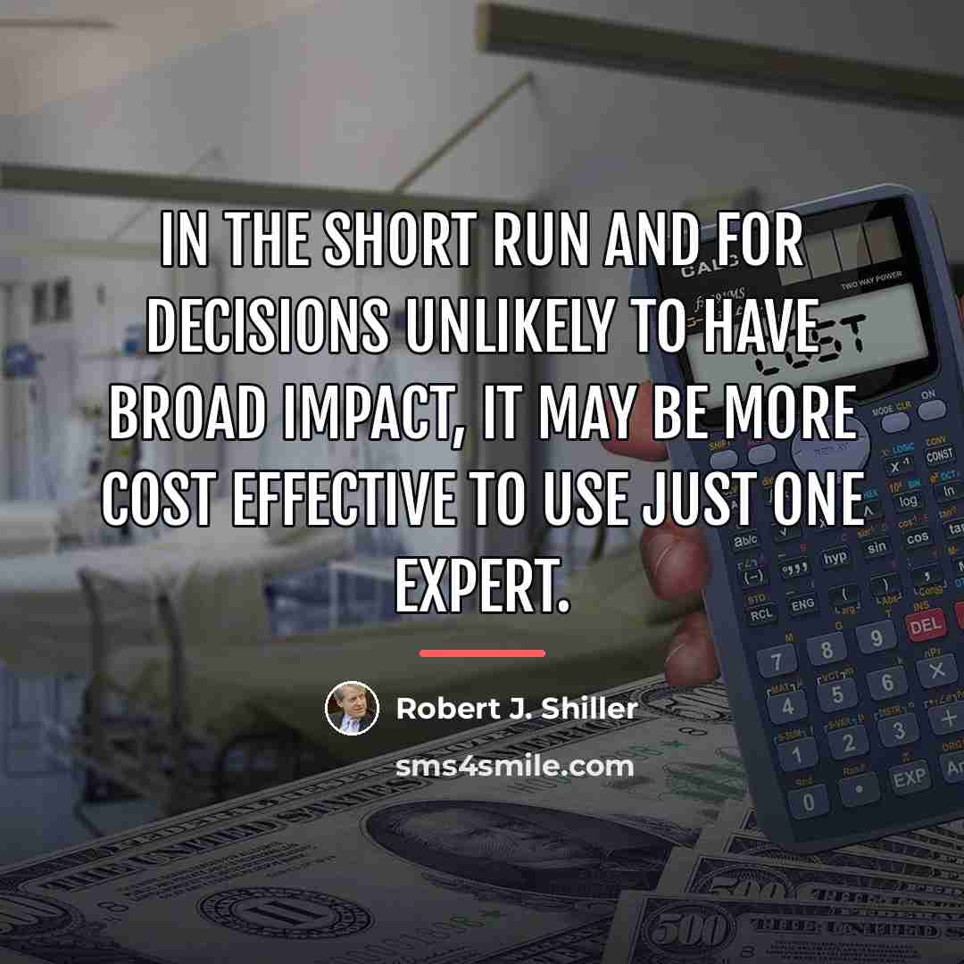 “In the short run and for decisions unlikely to have…” quote by Robert J. Shiller