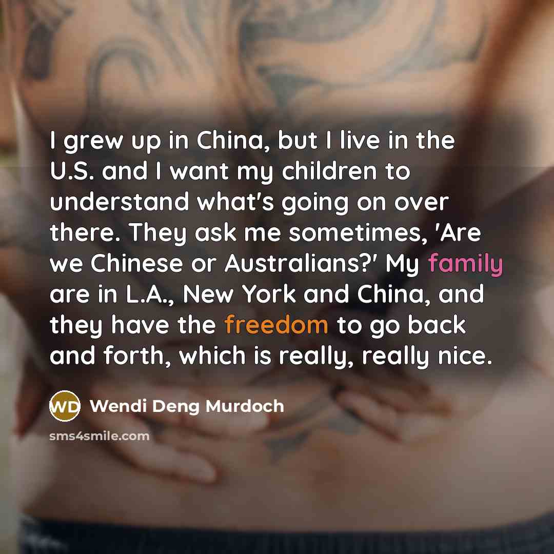 “I grew up in China, but I live in the…” quote by Wendi Deng Murdoch