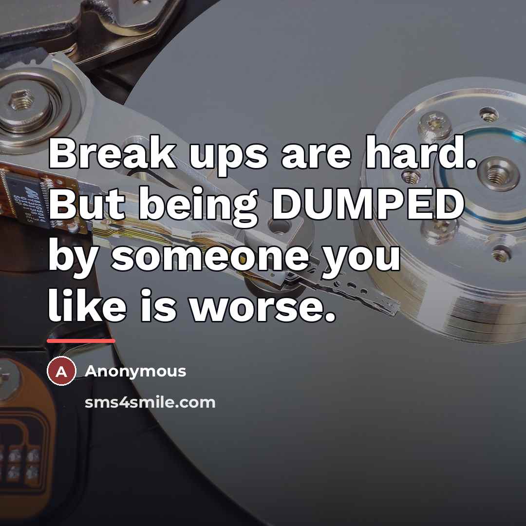 “Break ups are hard. But being DUMPED by someone you…” quote by Anonymous