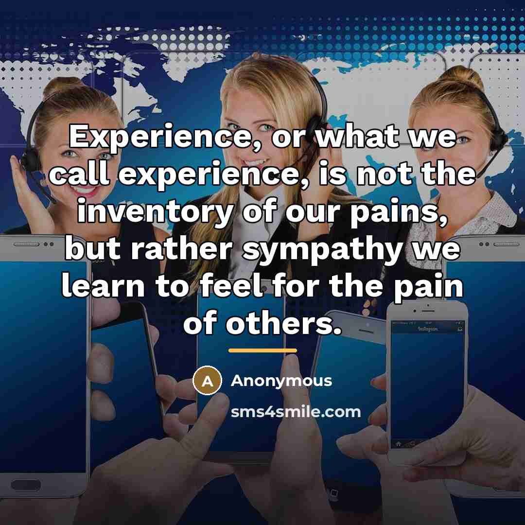 “Experience, or what we call experience, is not the inventory…” quote by The Sound of Things Falling