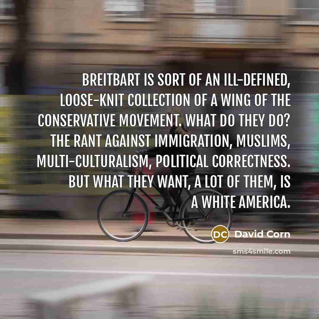“Breitbart is sort of an ill-defined, loose-knit collection of a…” quote by David Corn