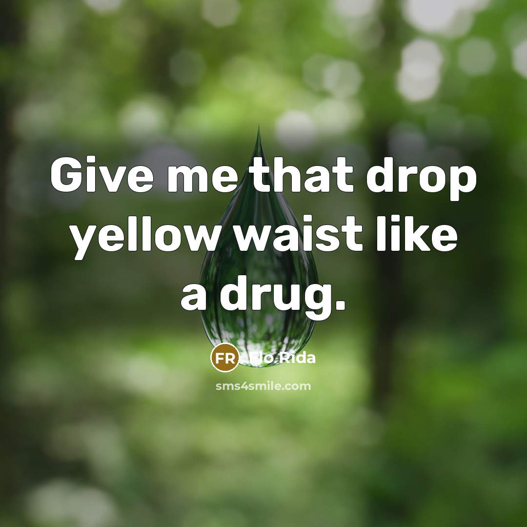 “Give me that drop yellow waist like a drug.…” quote by Flo Rida