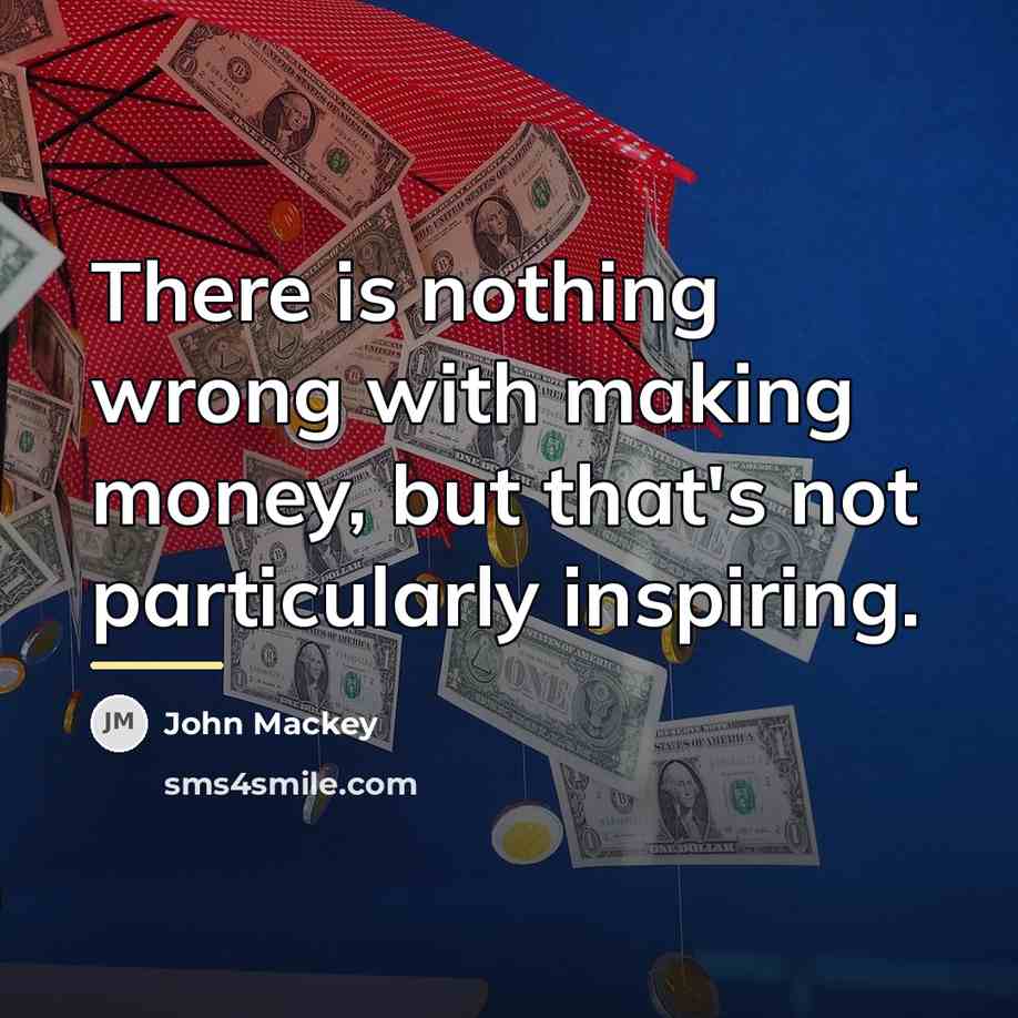 “There is nothing wrong with making money, but that's not…” quote by John Mackey