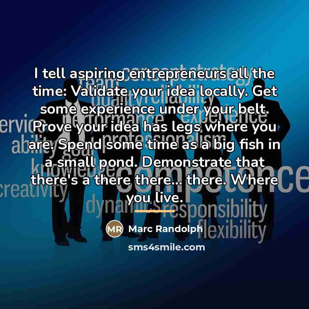 “I tell aspiring entrepreneurs all the time: Validate your idea…” quote by Marc Randolph