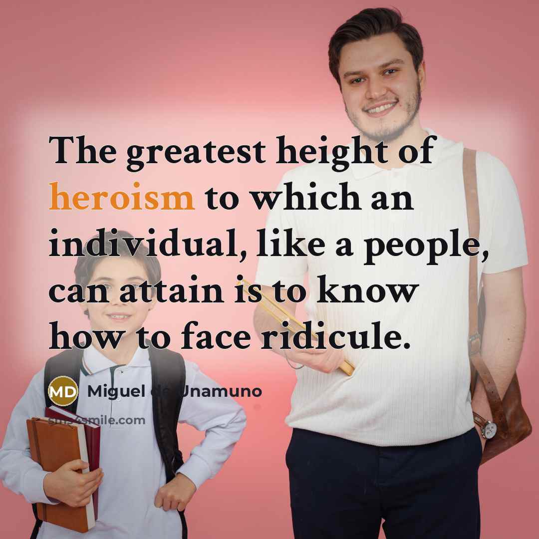“The greatest height of heroism to which an individual, like…” quote by Miguel de Unamuno