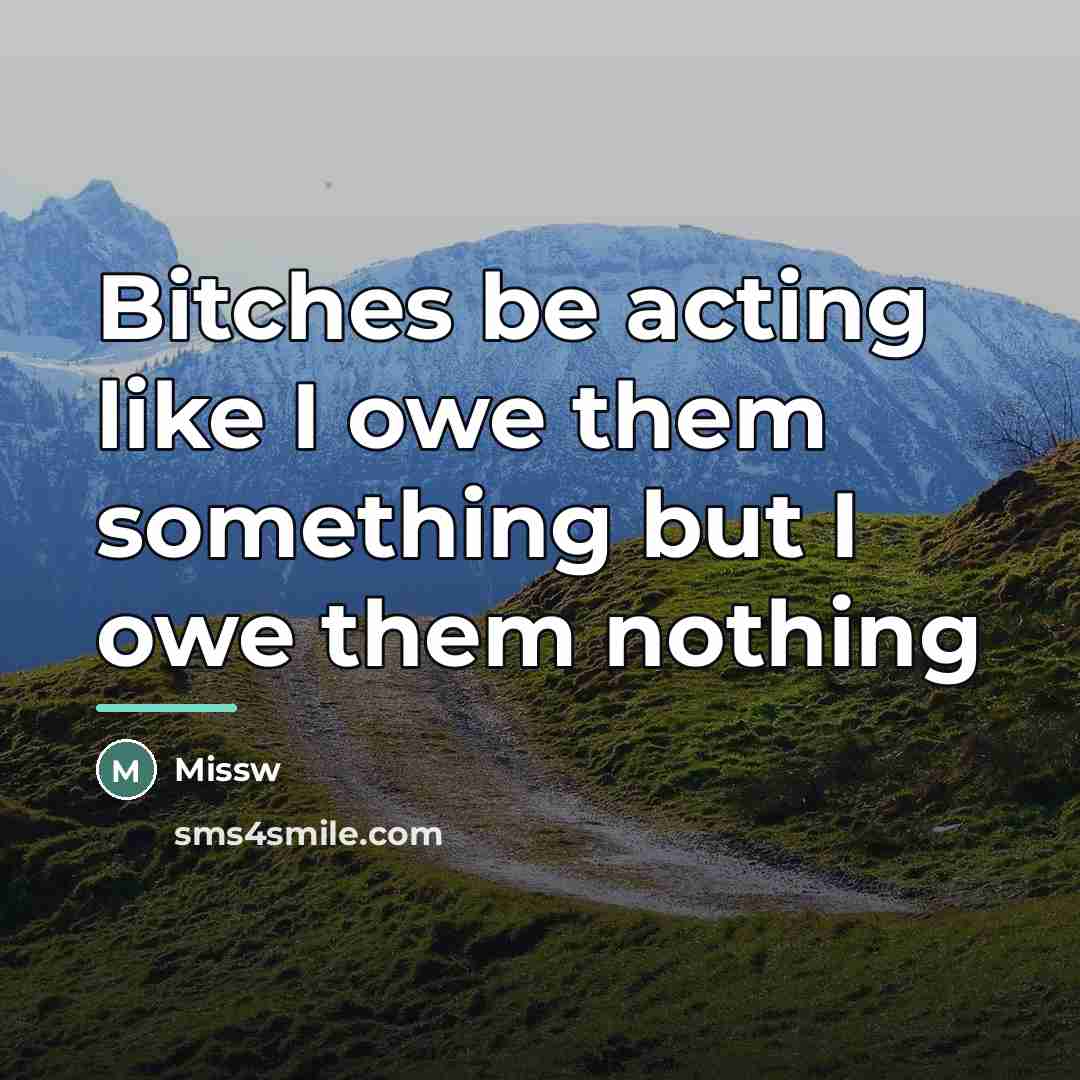 “Bitches be acting like I owe them something but I…” quote by Missw