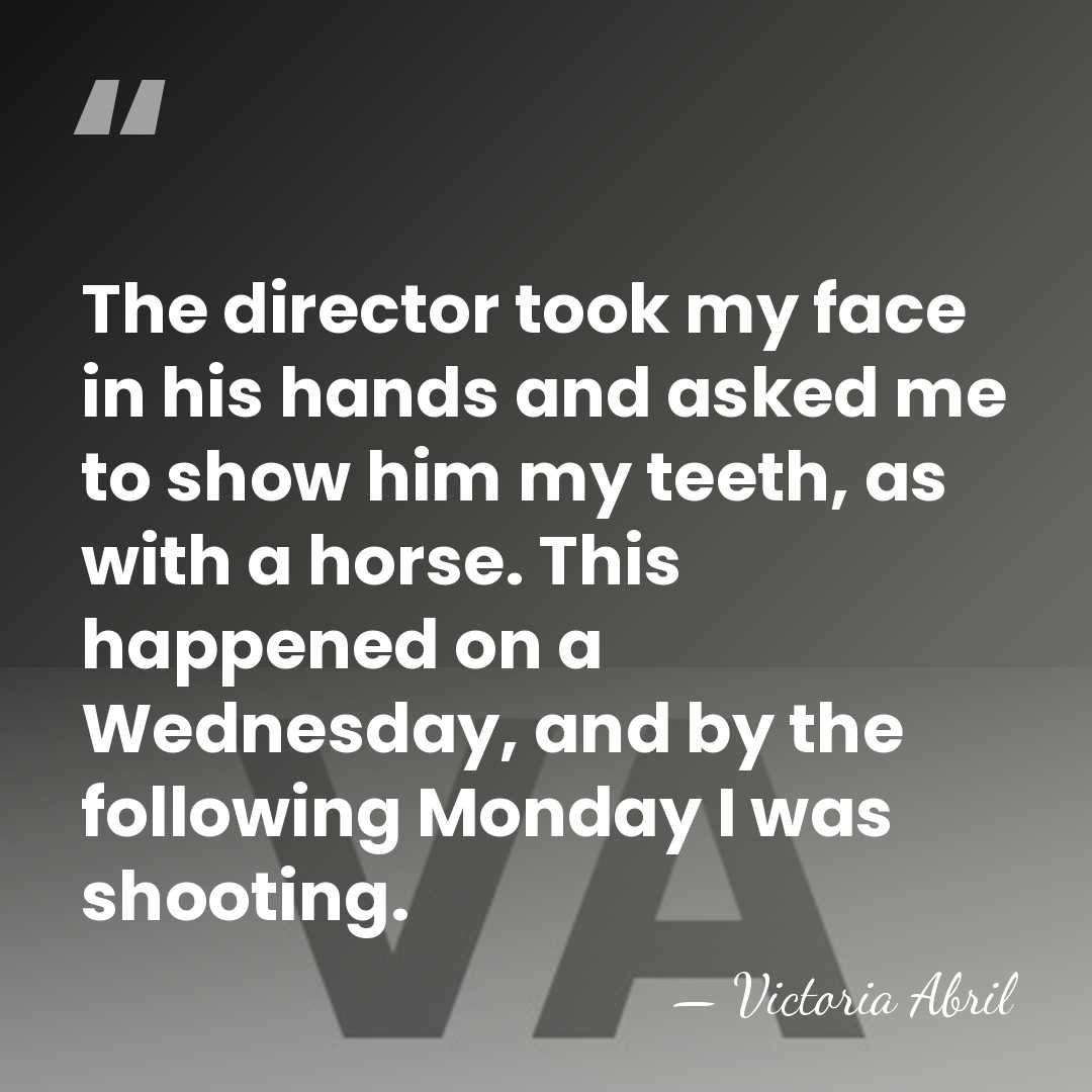 The director took my face in his hands and asked me to&hellip; - Victoria Abril