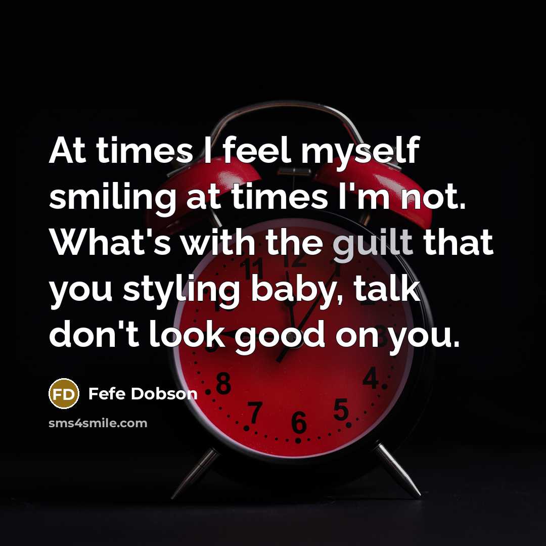 “At times I feel myself smiling at times I'm not.…” quote by Fefe Dobson