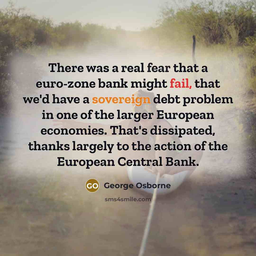 “There was a real fear that a euro-zone bank might…” quote by George Osborne
