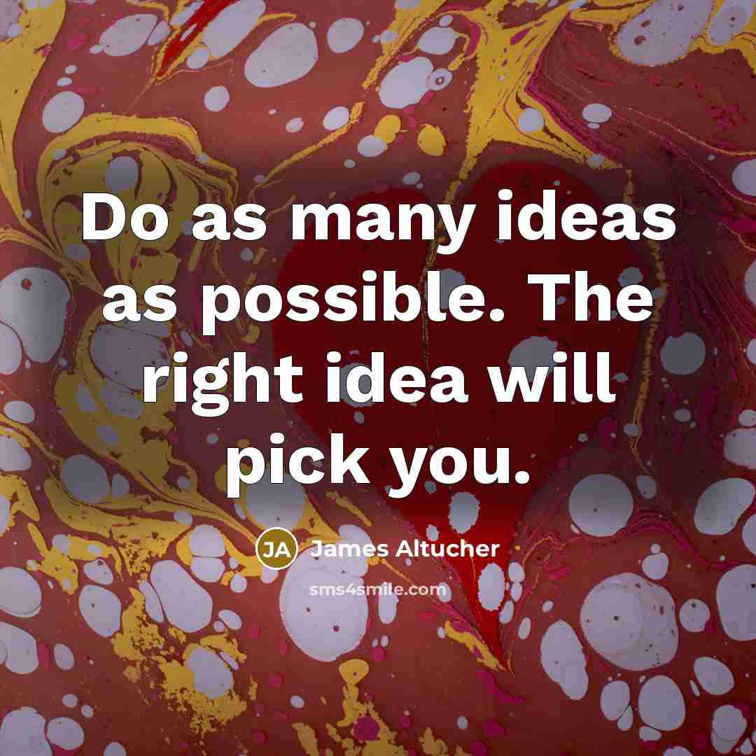 “Do as many ideas as possible. The right idea will…” quote by James Altucher