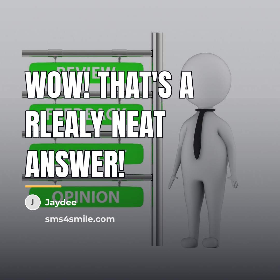 “Wow! That's a rlealy neat answer!…” quote by Jaydee