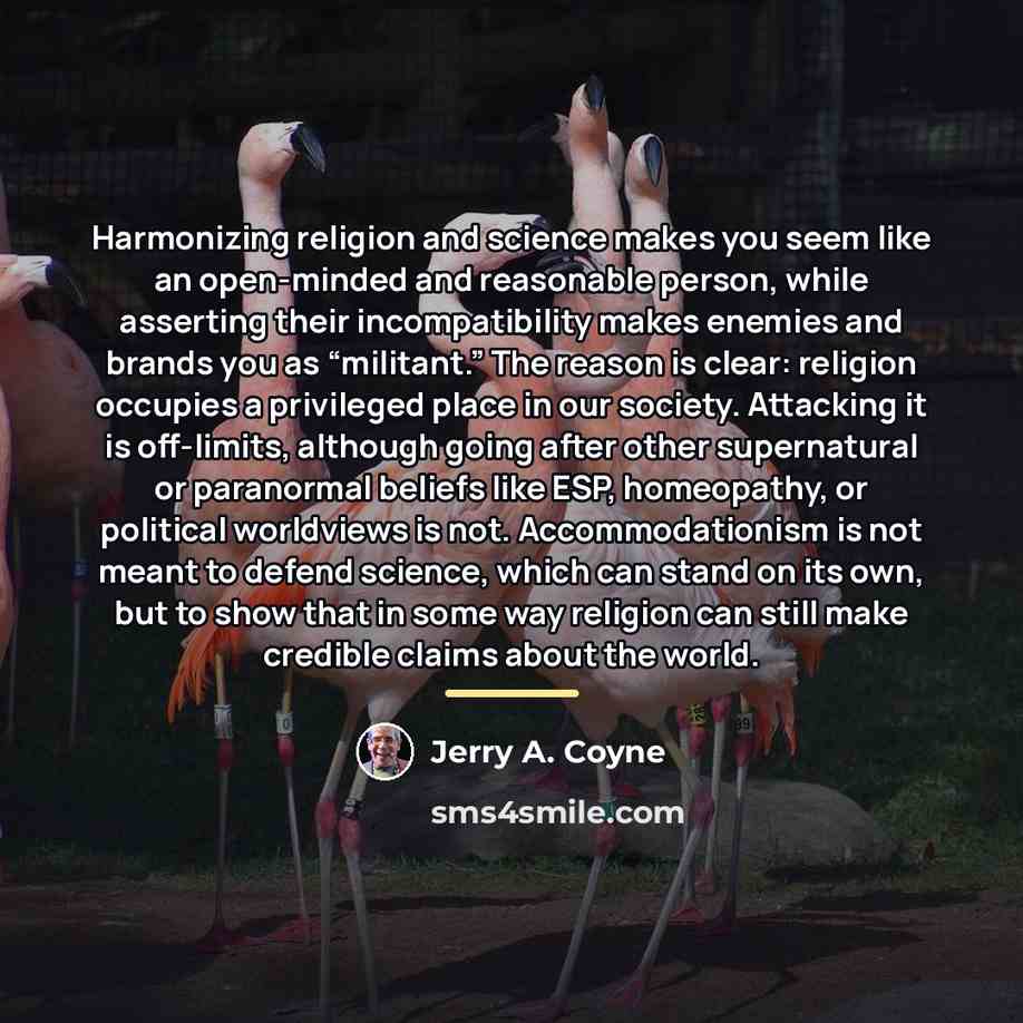 “Harmonizing religion and science makes you seem like an open-minded…” quote by Jerry A. Coyne