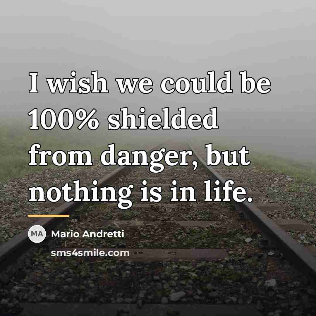“I wish we could be 100% shielded from danger, but…” quote by Mario Andretti