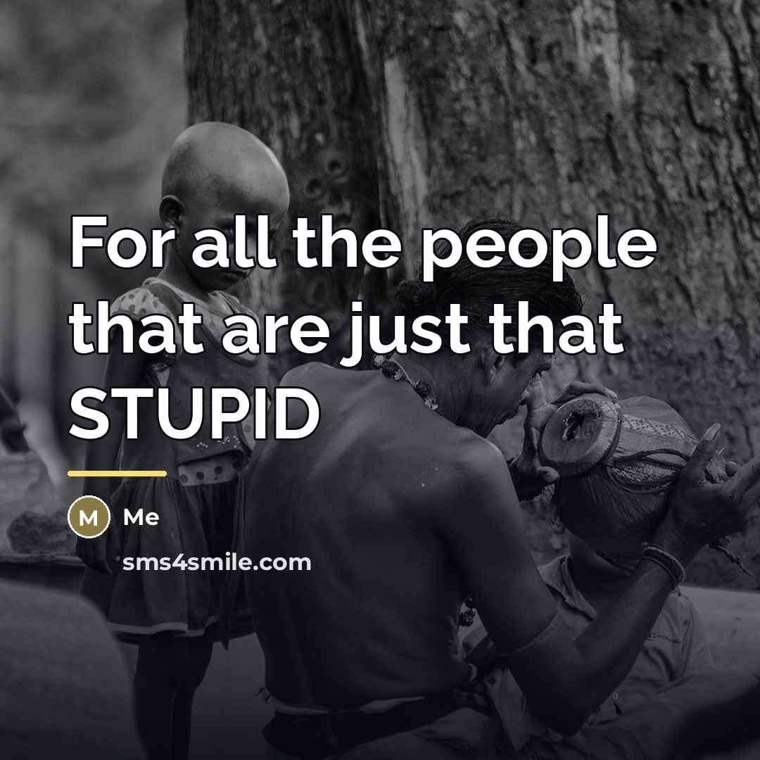 “For all the people that are just that STUPID…” quote by Me