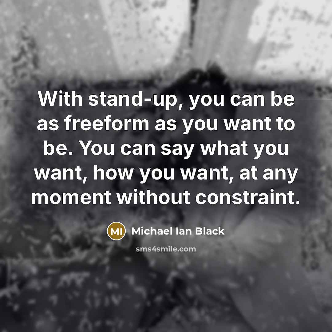 “With stand-up, you can be as freeform as you want…” quote by Michael Ian Black