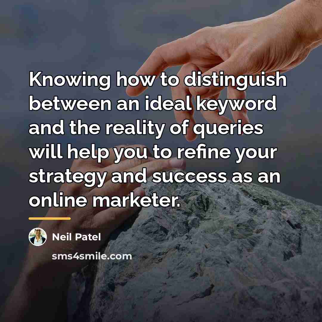 “Knowing how to distinguish between an ideal keyword and the…” quote by Neil Patel