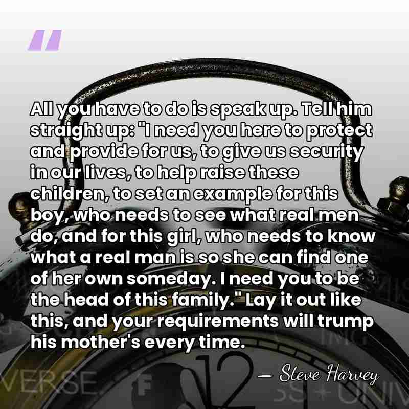 All you have to do is speak up. Tell him straight up:&hellip; - Steve Harvey