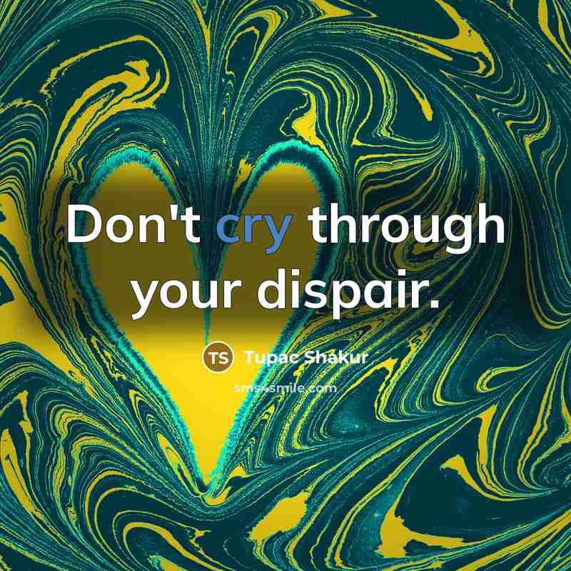 “Don't cry through your dispair.…” quote by Tupac Shakur