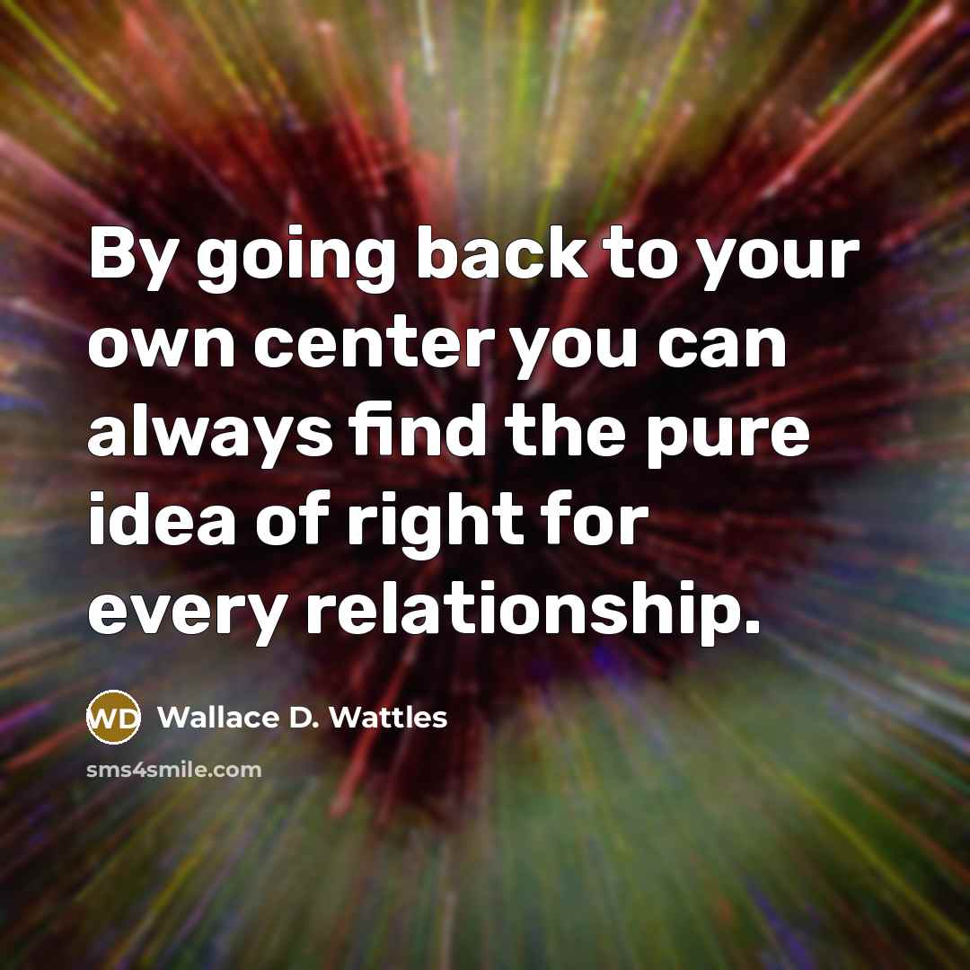 “By going back to your own center you can always…” quote by Wallace D. Wattles