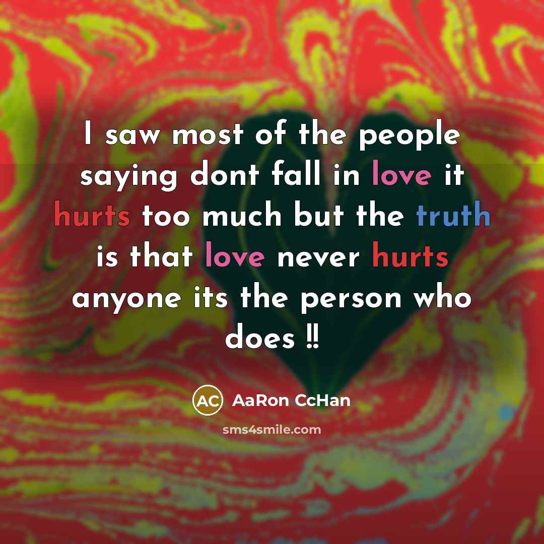 “I saw most of the people saying dont fall in…” quote by AaRon CcHan