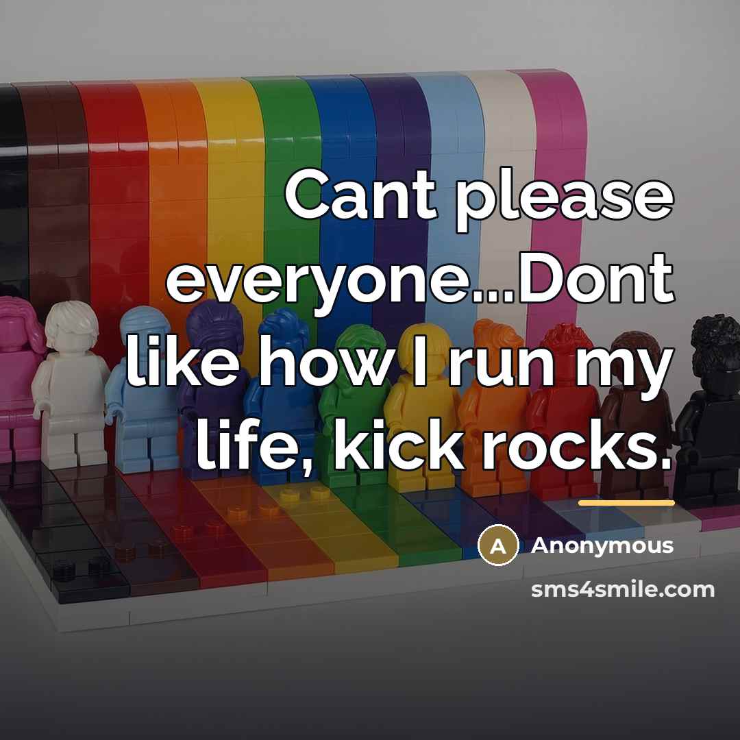 “Cant please everyone...Dont like how I run my life, kick…” quote by Anonymous
