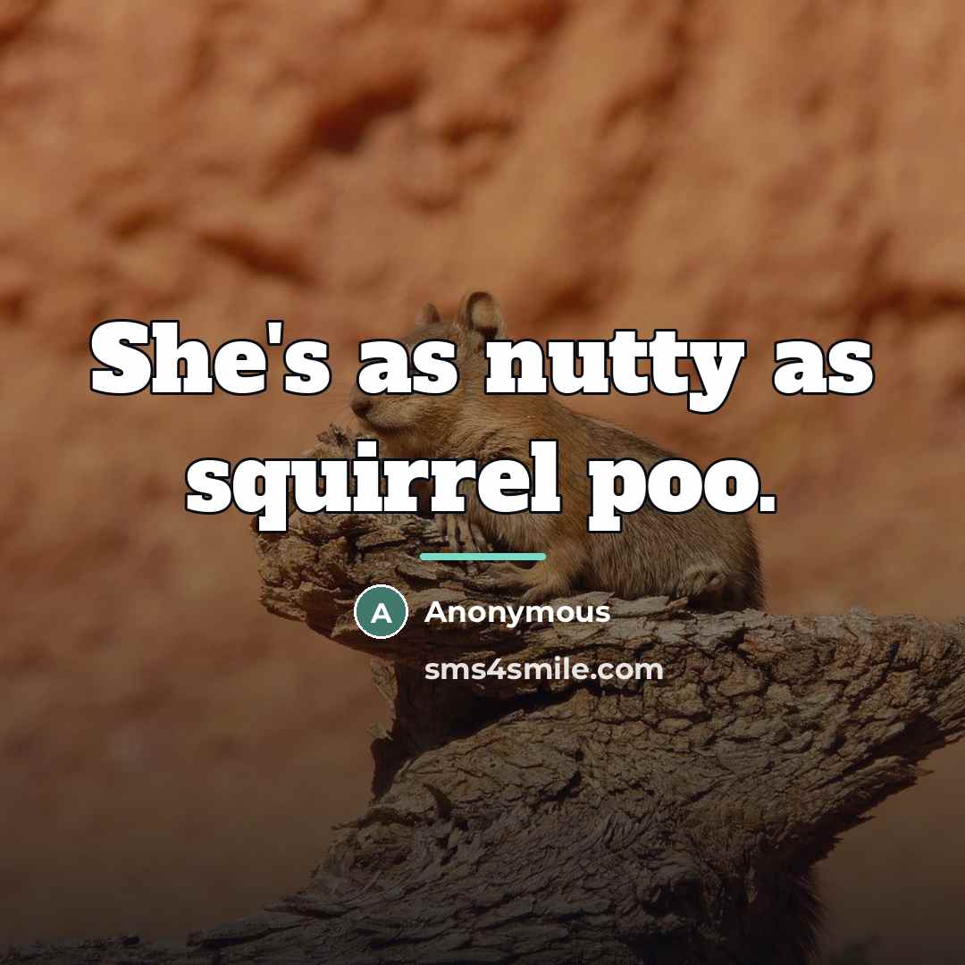 “She's as nutty as squirrel poo.…” quote by Anonymous