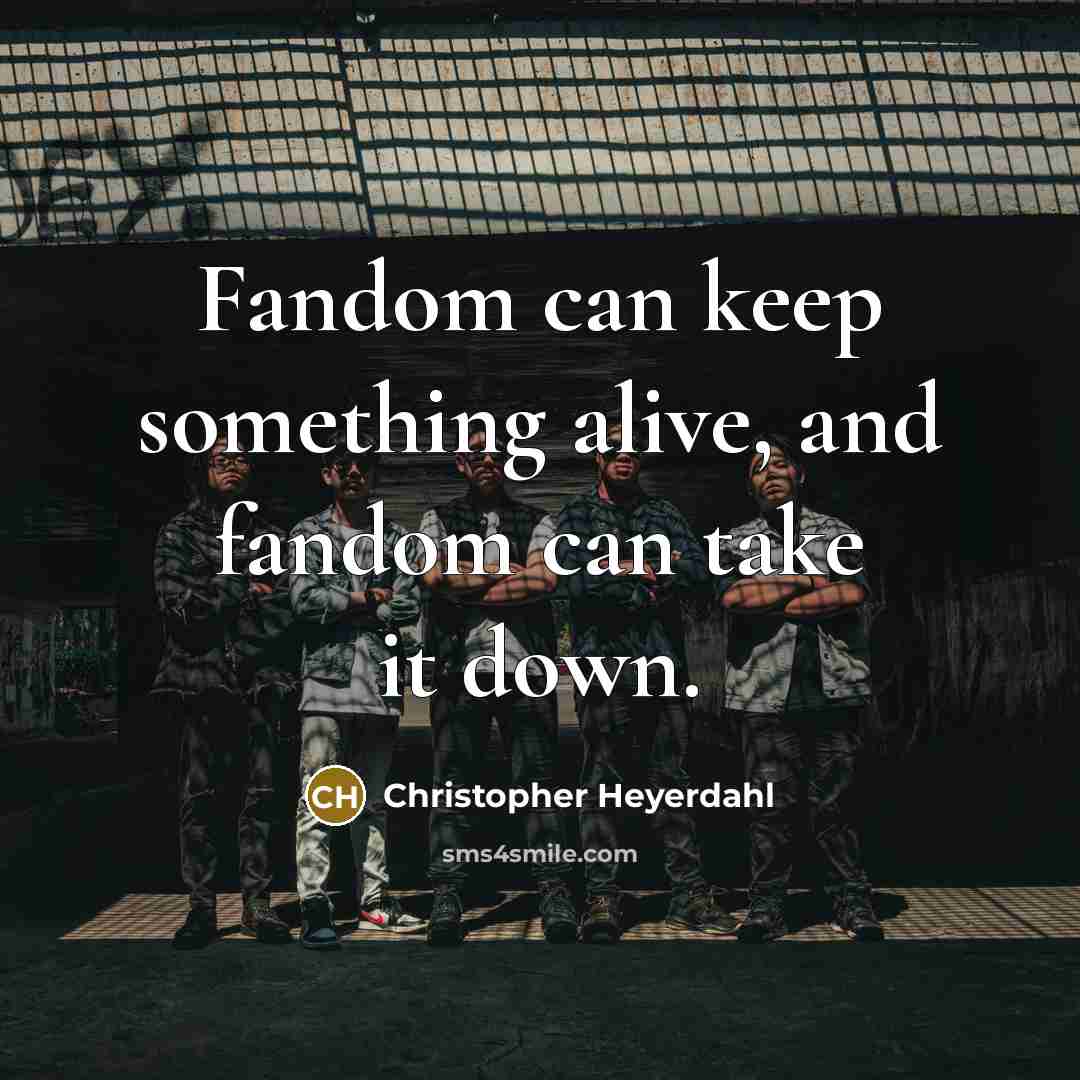 “Fandom can keep something alive, and fandom can take it…” quote by Christopher Heyerdahl