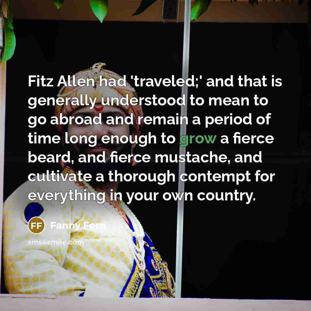 “Fitz Allen had 'traveled;' and that is generally understood to…” quote by Fanny Fern
