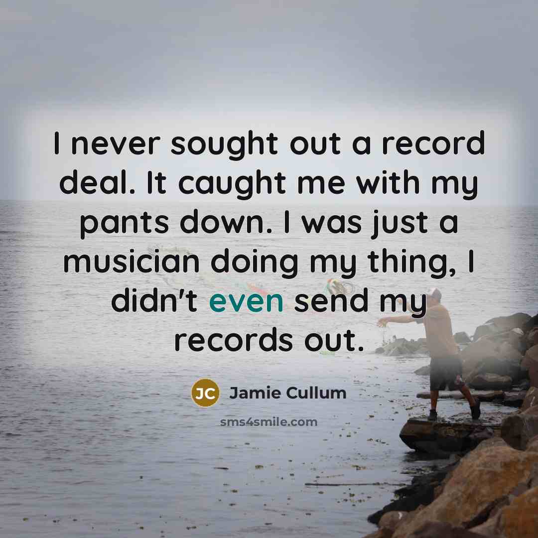 “I never sought out a record deal. It caught me…” quote by Jamie Cullum