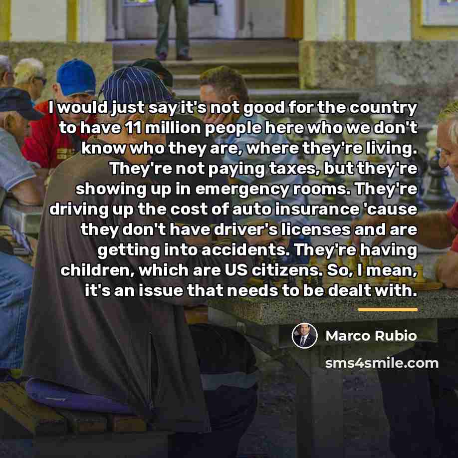 “I would just say it's not good for the country…” quote by Marco Rubio