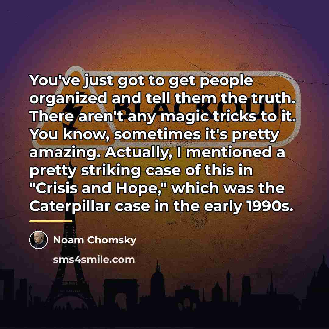 “You've just got to get people organized and tell them…” quote by Noam Chomsky
