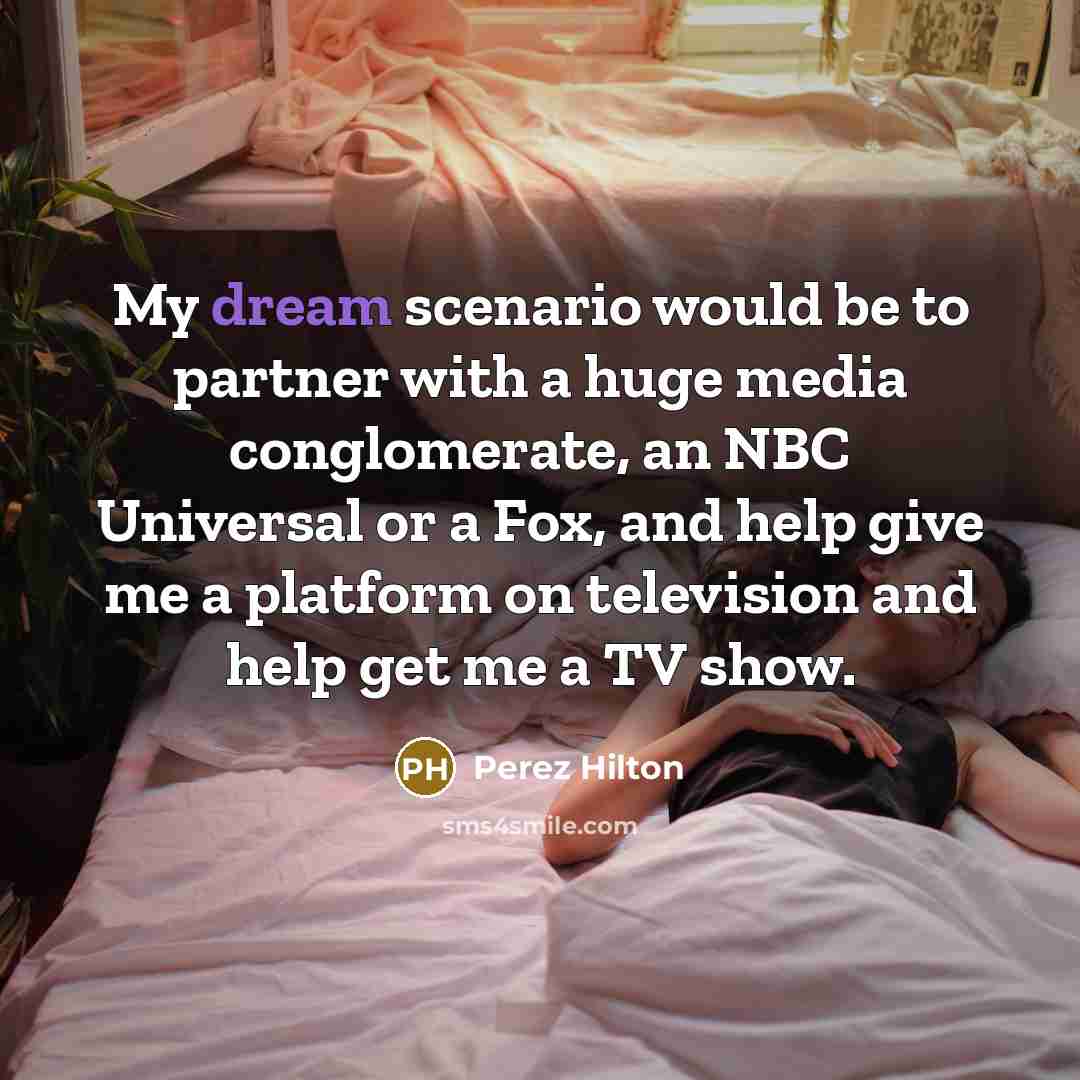 “My dream scenario would be to partner with a huge…” quote by Perez Hilton