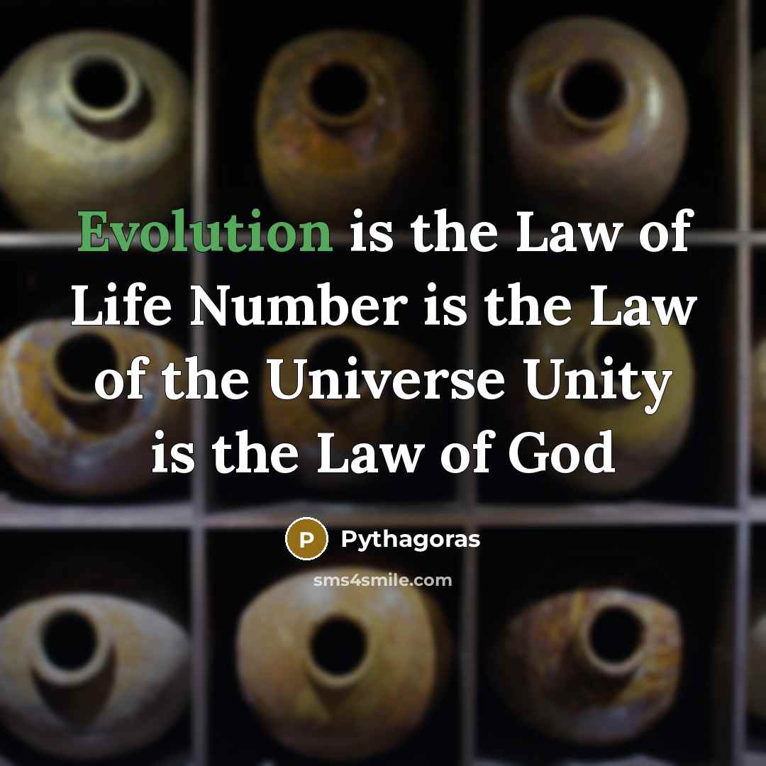 “Evolution is the Law of Life Number is the Law…” quote by Pythagoras