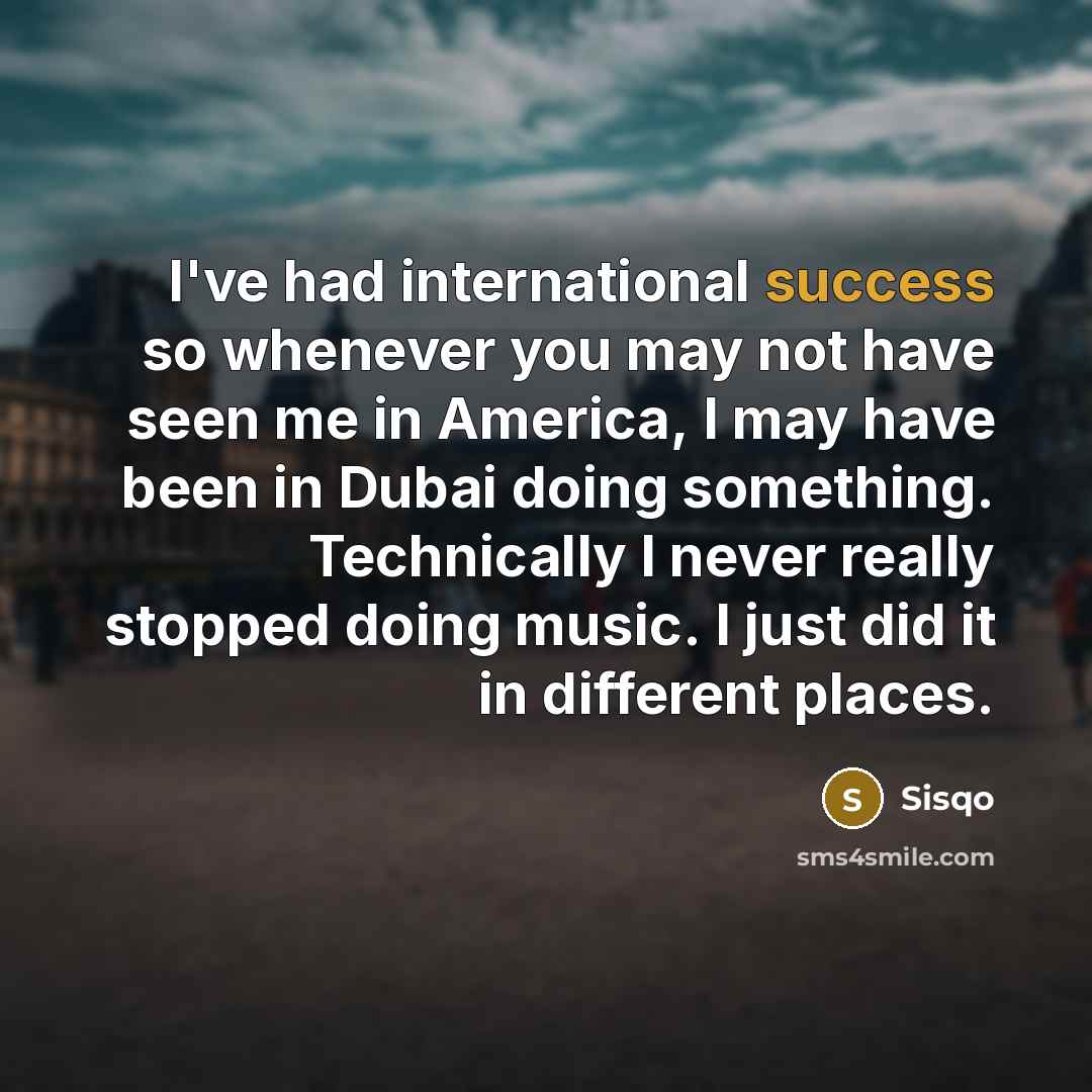 “I've had international success so whenever you may not have…” quote by Sisqo