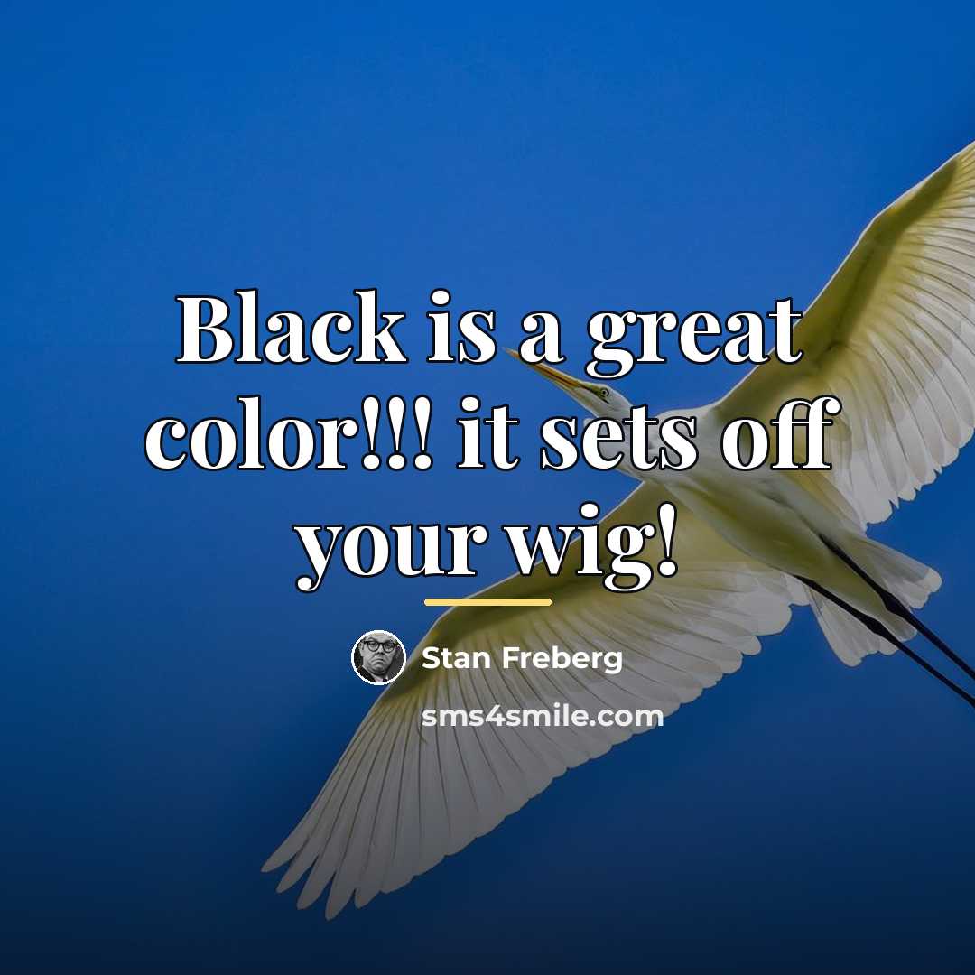 “Black is a great color!!! it sets off your wig!…” quote by Stan Freberg