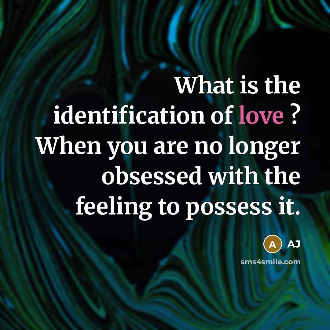 “What is the identification of love ? When you are…” quote by AJ