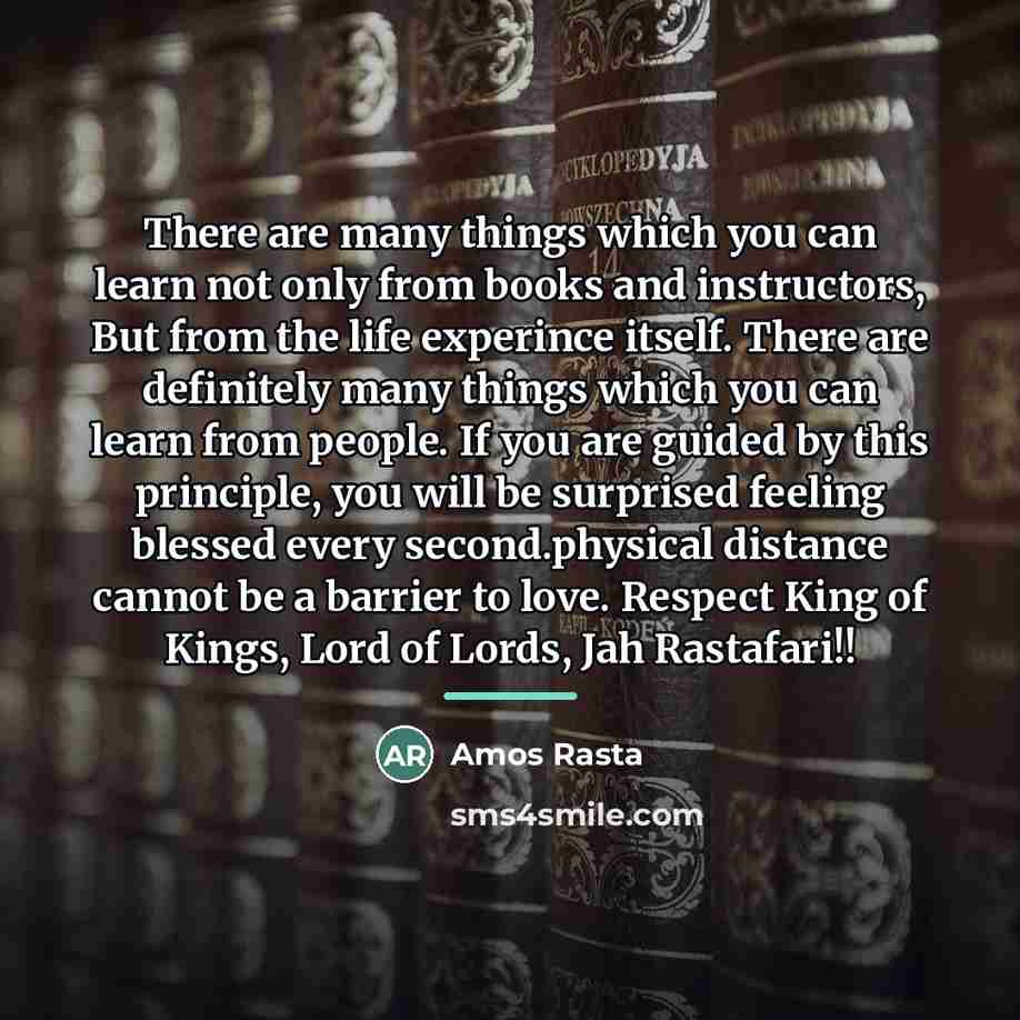 “There are many things which you can learn not only…” quote by Amos Rasta